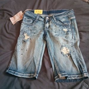 Women's Bermuda blue jean shorts